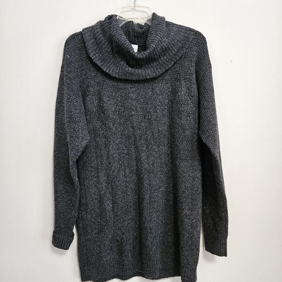 CAbi Womens Tunic Sweater Dress size Small Gray Cowl Neck Long Sleeve - Picture 1 of 7